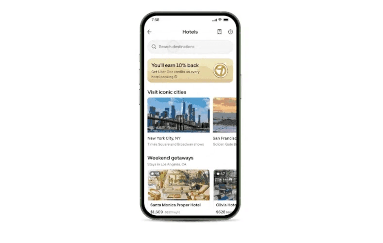 Uber uygulamasına otel rezervasyonu özelliği geliyor